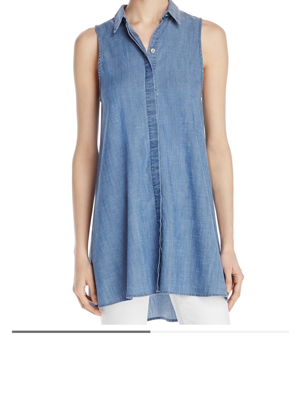 Alice+olivia Sleeveless Chambray button down sleeveless Tunic Top, size small